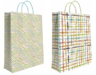 BOLSA PAPEL KRAFT RECICLADO DECORADA "S" 24X32 SURTIDOS D