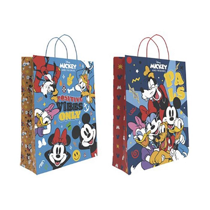 BOLSA PAPEL BASIKA CON ASAS MICKEY 32X40 SURTIDOS