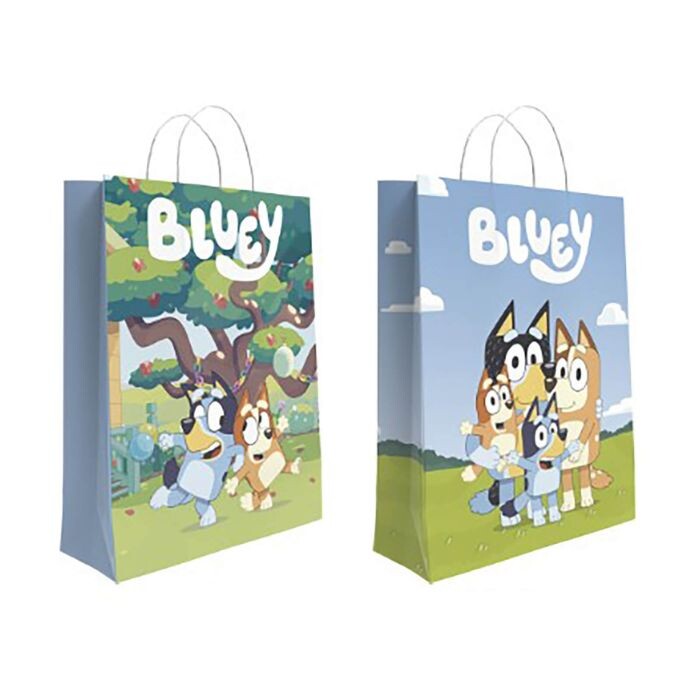 BOLSA PAPEL BASIKA CON ASAS BLUEY 32X40 SURTIDOS