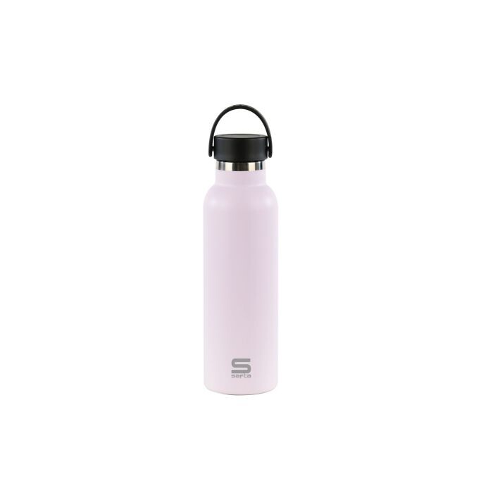 BOTELLA TERMICA ACERO INOXIDABLE EXTERIOR GOMA LILA 600ML SAFTA
