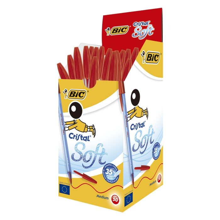 BOLIGRAFO BIC CRISTAL SOFT ROJO C/50 UD