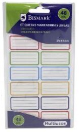 48 ETIQUETAS ESCOLARES BISMARK LINEAS 21X43 MM