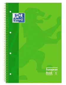 BLOC OXFORD EUROPEAN T/E A4 90GR 4 TALADROS 80H 5X5 VERDE C/ 5 UD.
