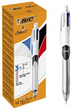 BOLIGRAFO BIC 4 COLOURS MULTIFUNCION 3 COLORES Y PORTAMINAS C/12 UD.